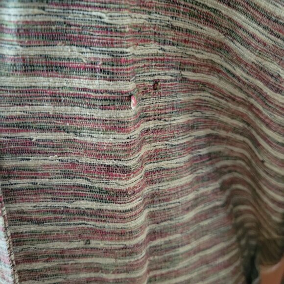 Vintage Chicos Striped Cotton & Linen Button Jacket shacket - Picture 5 of 7